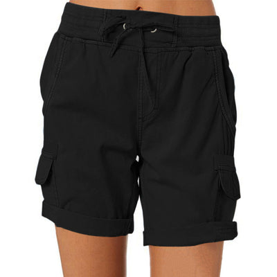 Damen Cargoshorts mit elastischem Bund – Bequeme Freizeithose, Casual Style, ideal für Sommer & Outdoor