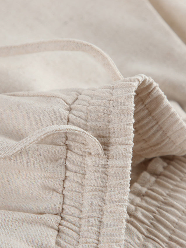 Elena | Zweiteiliges Leinen-Set mit Weitbein-Hose