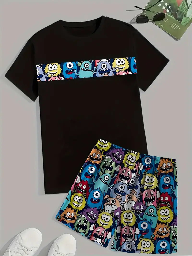 Asher - Pyjama-Set mit Grafikdruck für Herren