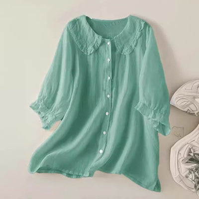 Diana – Lockeres Halbarm-Shirt mit Claudine-Kragen