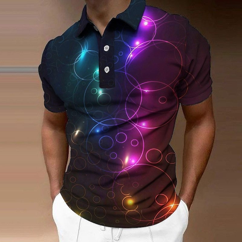 Vincent – Kurzarmhemd mit Segelbootdruck und Knopfleiste