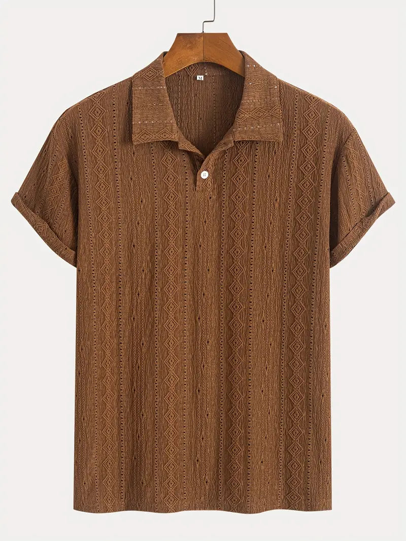 Orson - Lässiges Strickhemd mit kurzen Ärmeln für Männer