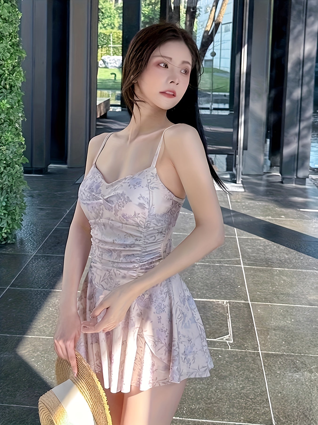 Off-Shoulder Badeanzug Damen – Eleganter Einteiler, Hochdehnbares Strickgewebe