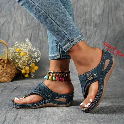Keil-Flip-Flops Bequeme Sandalen mit Fußgewölbeunterstützung