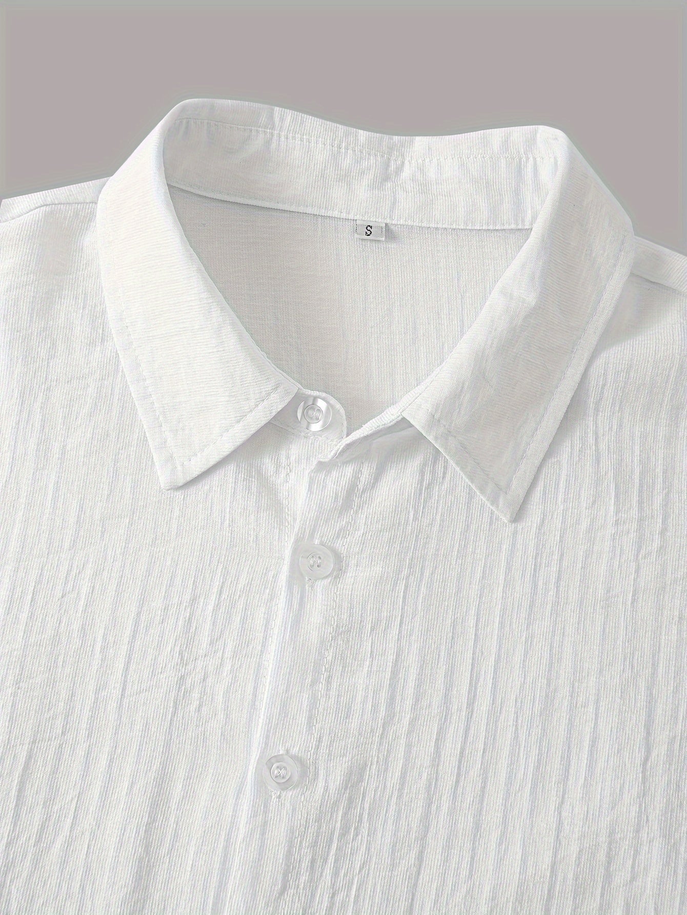 Leinenbluse Weiß Lässig 3/4 Langarm Hemd für Frühling & Sommer