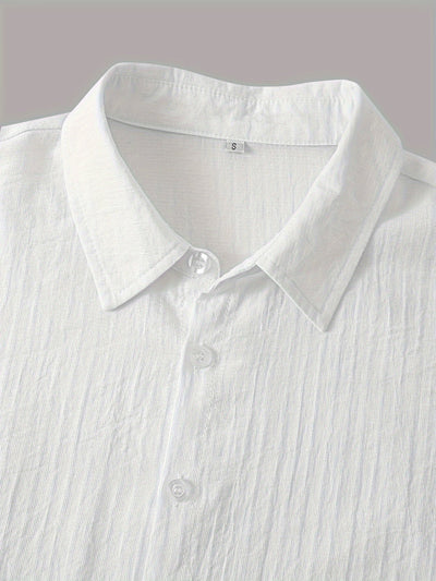 Leinenbluse Weiß Lässig 3/4 Langarm Hemd für Frühling & Sommer