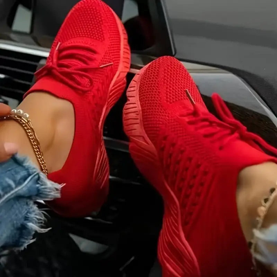 Damen Sommer-Sneaker mit Schnürung und Chunky-Sohle