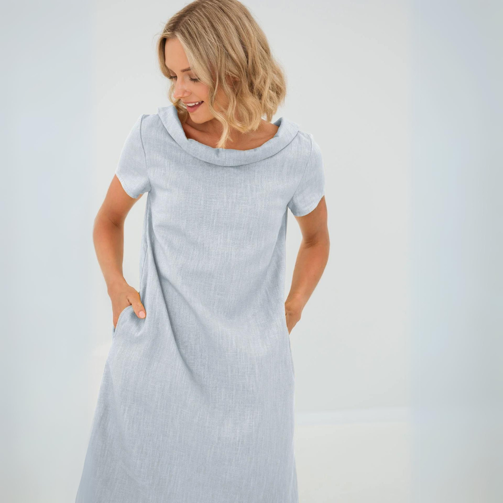Stylisches Damen Sommerkleid aus Leinen-Baumwollmix - LinaLuft