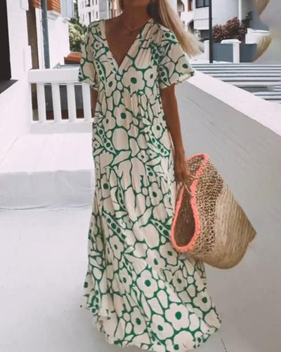 ESTER - Maxikleid mit kurzen Ärmeln