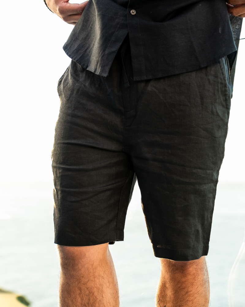 Waylon | Lightweight Herren Sommer Leinen-Shorts mit Kordelzug