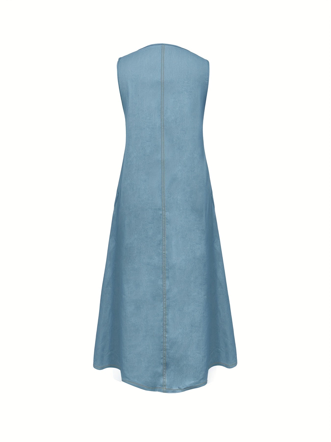 Jeanskleid Übergröße Lockeres Baumwollmischgewebe Midi Sommerkleid