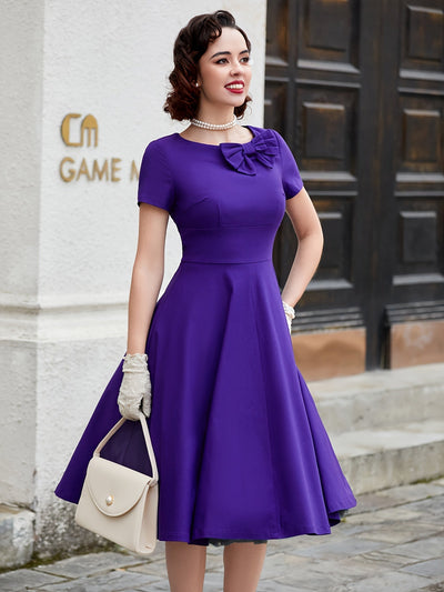 Weißes vintage-kleid midi - greta