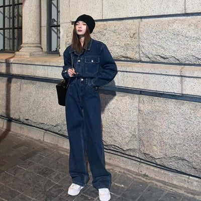 Emma – Hohe Taille Weites Bein Jeans Set