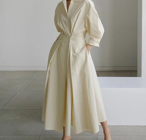 Sharon – Damen Maxikleid mit Polka-Dot-Design