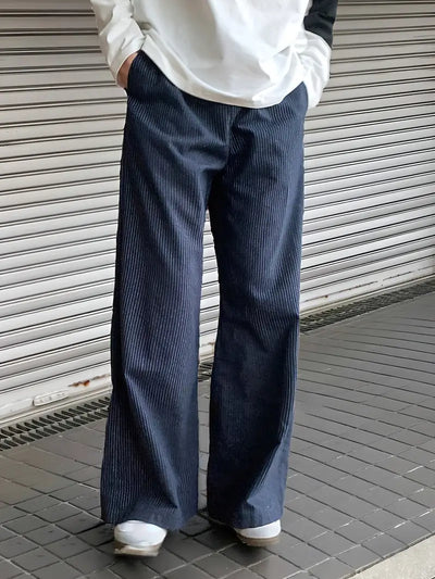 Thompson - Gestreifte Freizeithose mit weitem Bein für Herren