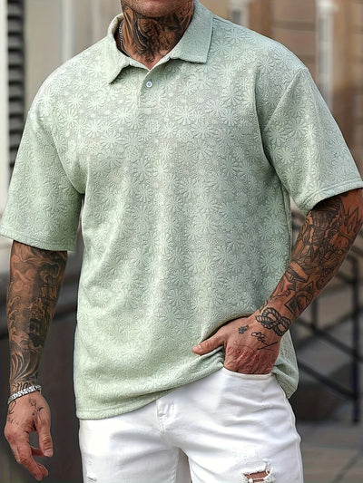 Malcolm - Kurzärmliges Poloshirt mit Gänseblümchenstruktur für Herren