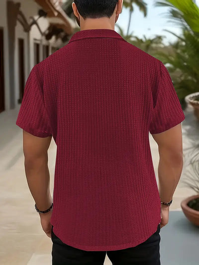 Declan - Lässiges Kurzarmhemd mit Knopfleiste für Herren