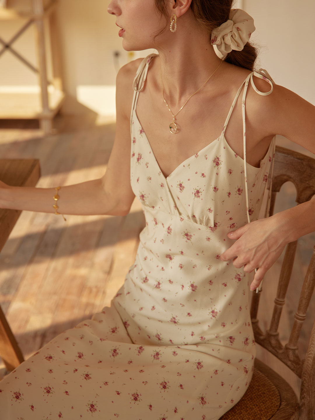 Alina - Florales Slip Maxikleid