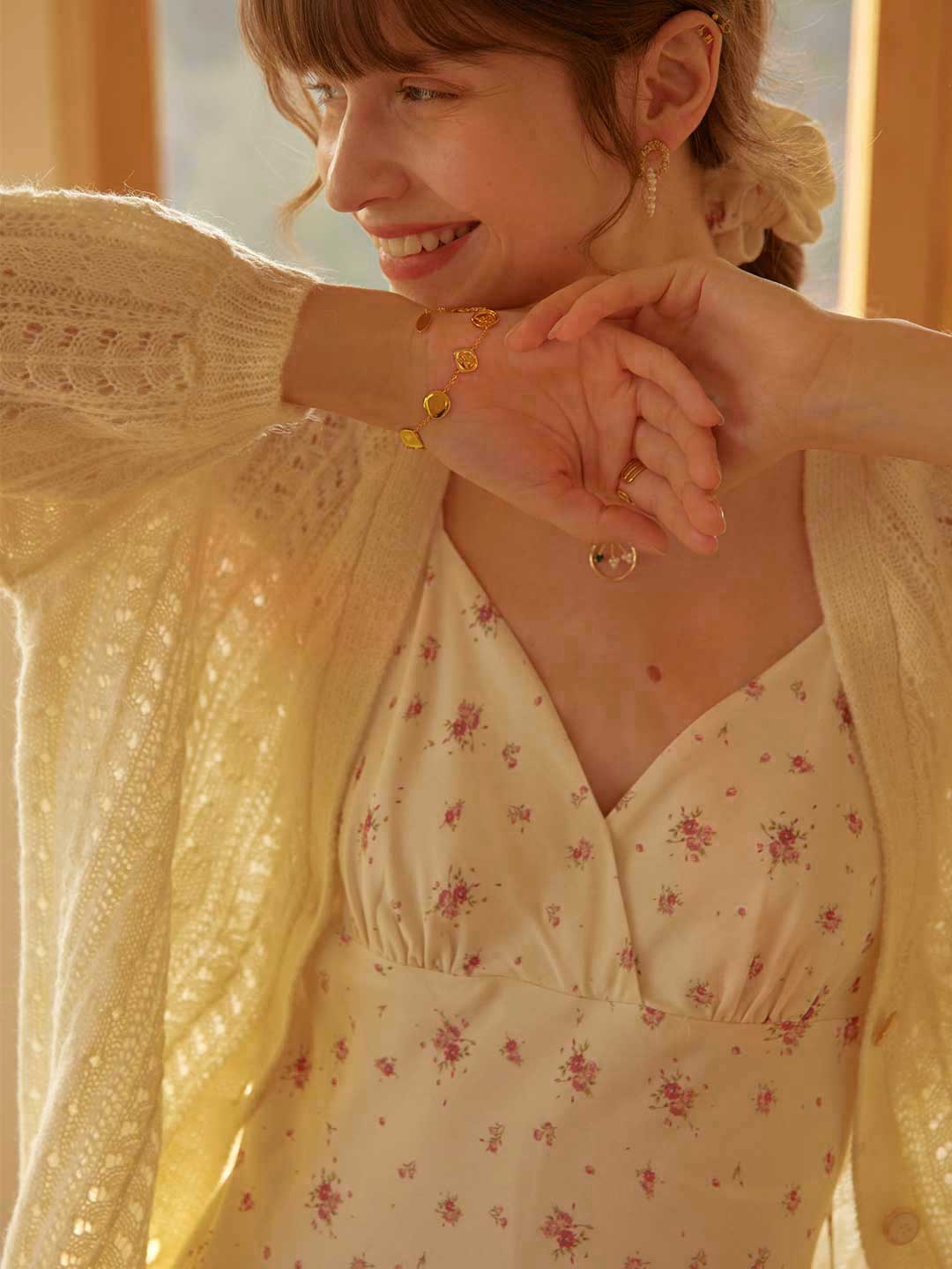 Alina - Florales Slip Maxikleid