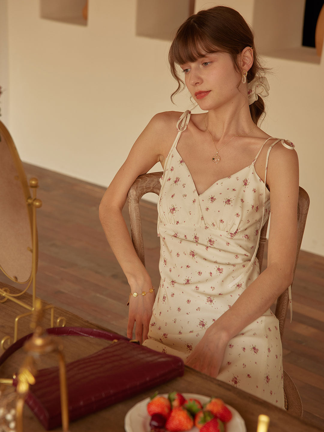 Alina - Florales Slip Maxikleid