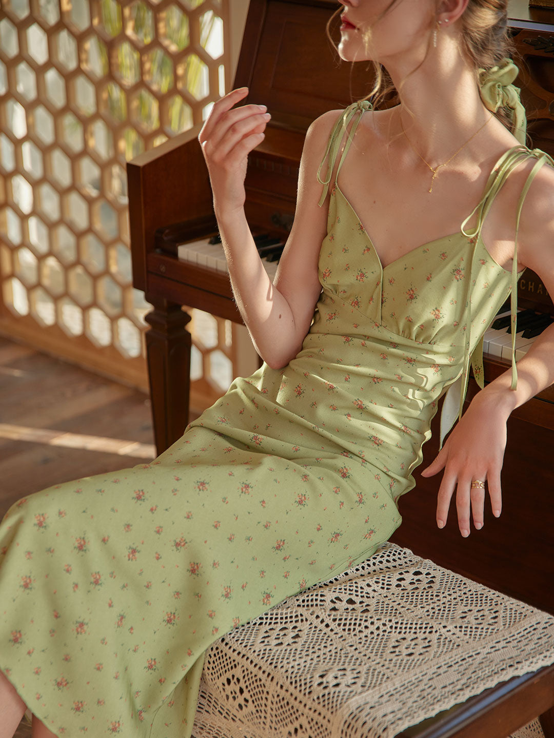 Alina - Florales Slip Maxikleid