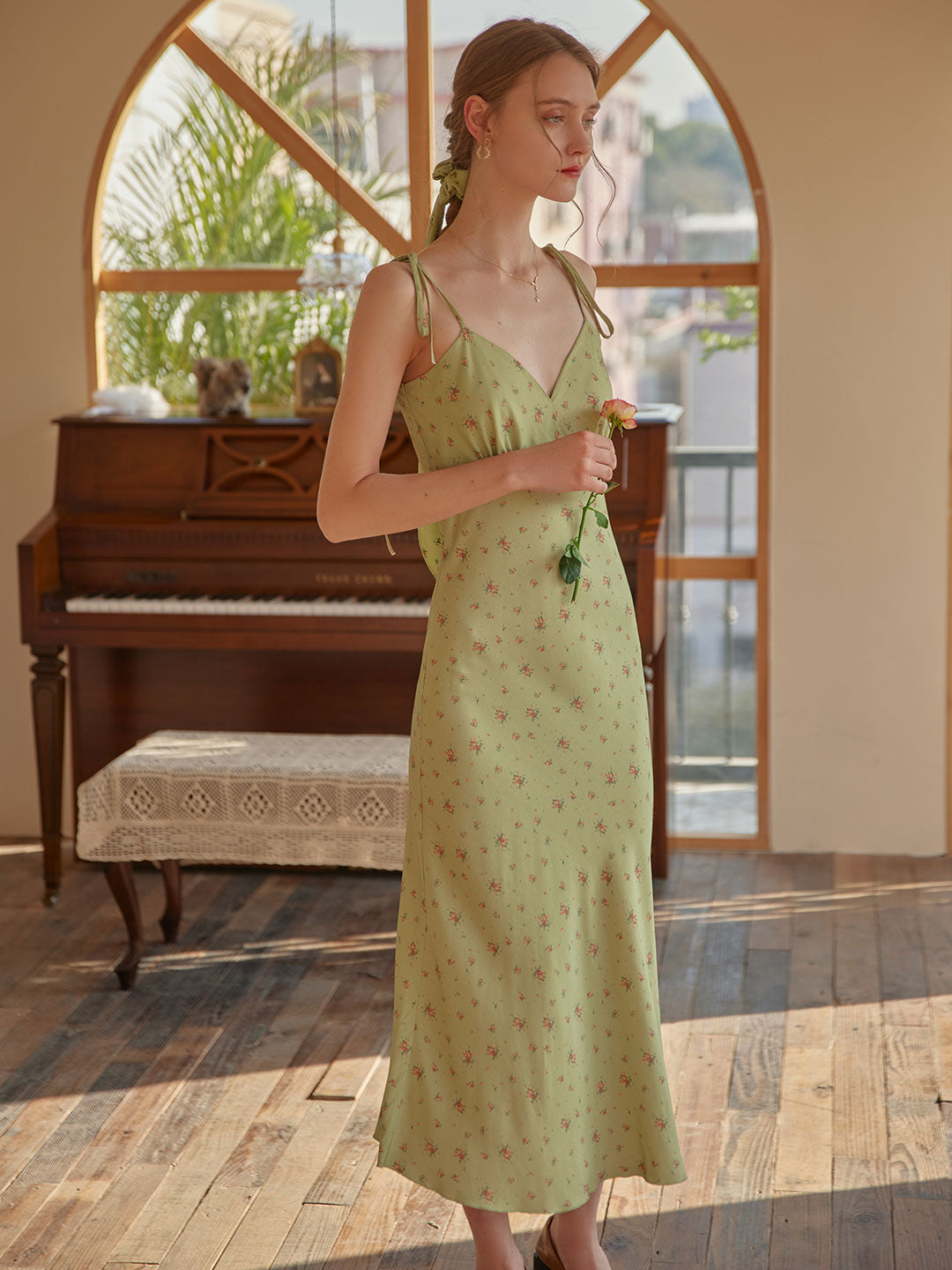 Alina - Florales Slip Maxikleid