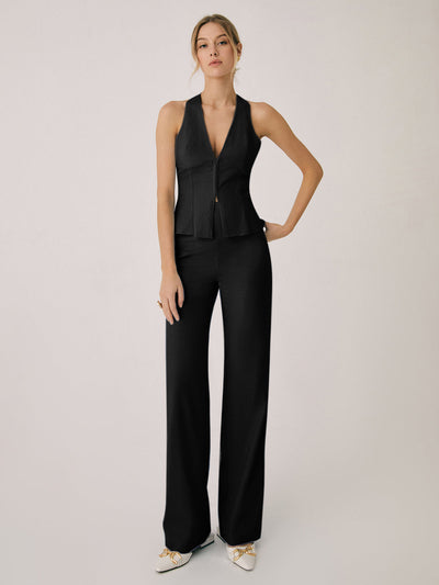 Amelie | Elegantes Zweiteiliges Set mit Weste & Weitbein-Hose