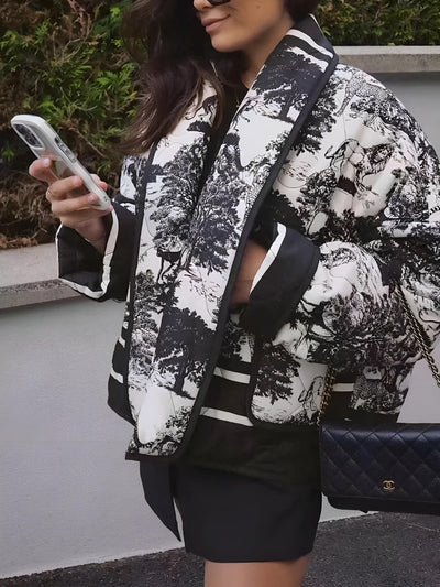 Leichte Sommerjacke mit Kunstvollem Print – Eleganz trifft auf Komfort