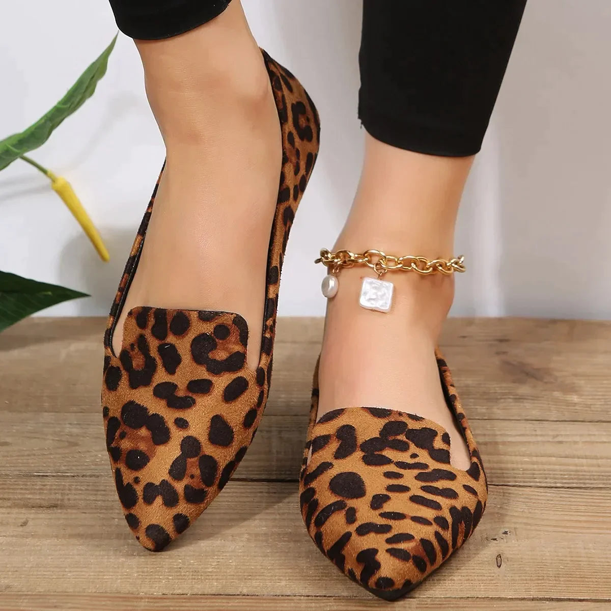 Stuttgart | Orthopädische Leopard Spitze Zehen Loafers