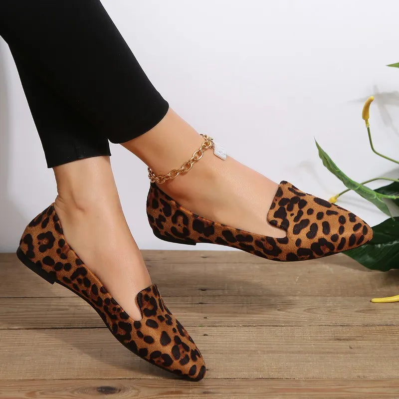 Stuttgart | Orthopädische Leopard Spitze Zehen Loafers