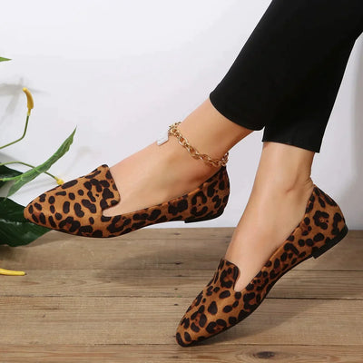 Stuttgart | Orthopädische Leopard Spitze Zehen Loafers