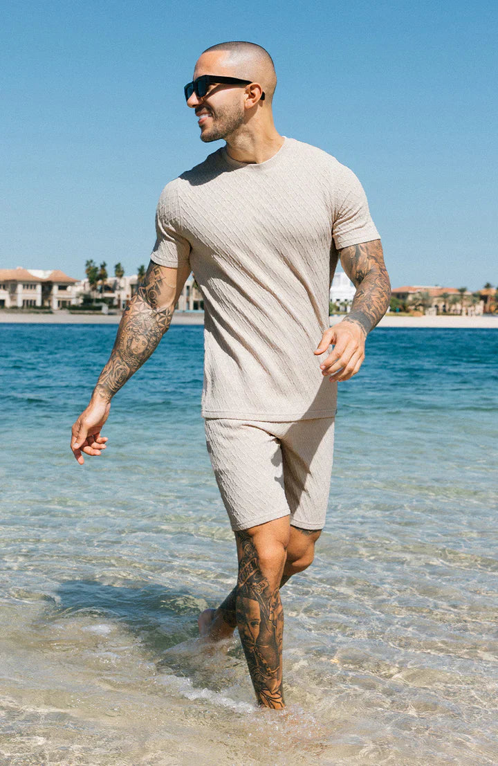 Woodson - Schmal geschnittenes kurzes Hemd-Set