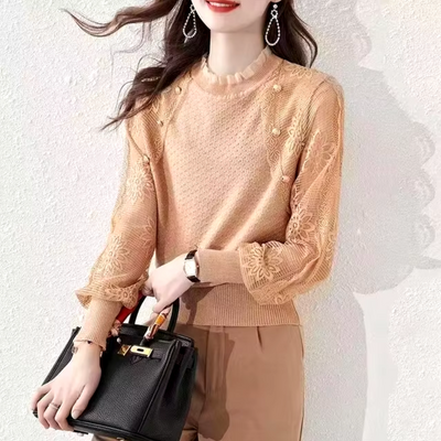 Bianca – Bluse mit Spitzenärmeln