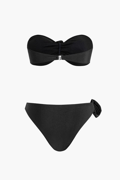 Jessica | Bandeau-Bikini-Set mit 3D-Blumen-Details und figurbetonter Passform