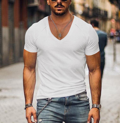 Gratianus – zeitloses soft-fit-t-shirt mit v-ausschnitt für herren