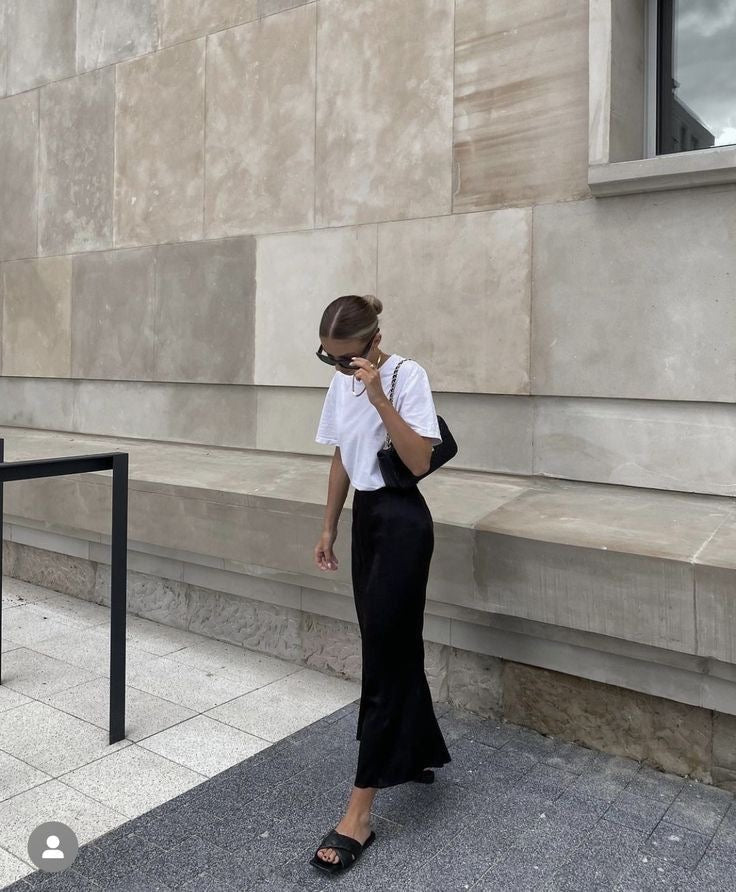 Birgit - Satin-Maxirock für Damen