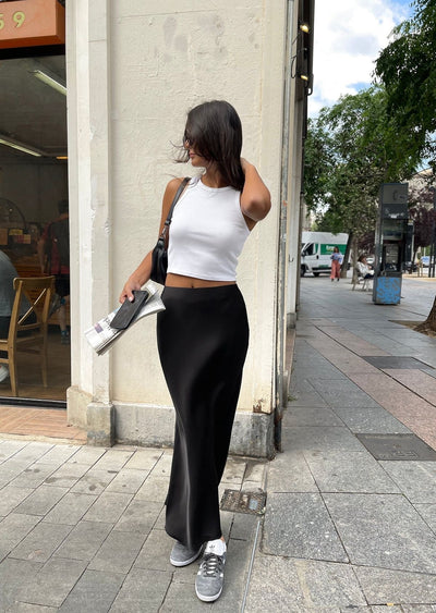 Birgit - Satin-Maxirock für Damen