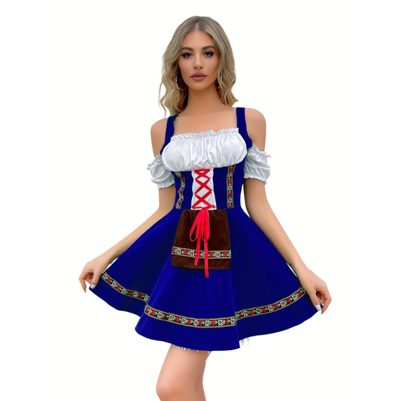 Blaues Oktoberfest Mini Dirndl