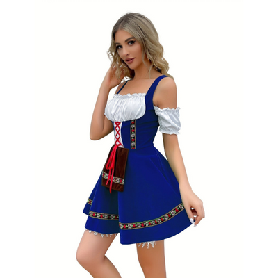Blaues Oktoberfest Mini Dirndl