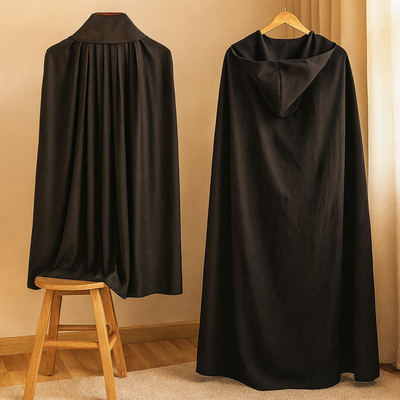 BloodMoon Vampir Mantel – Schwarzer & roter Halloween Umhang