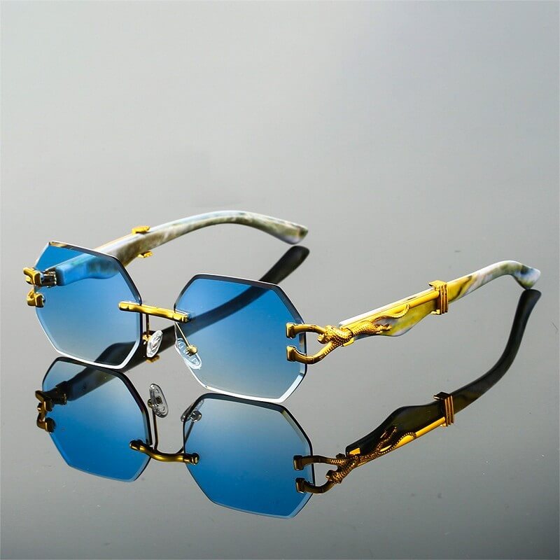 Rahmenlose Retro-Leopardenbrille