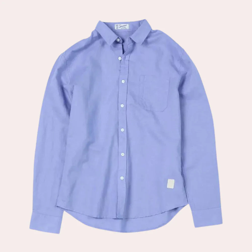 Alcide - Langärmelige Hemden aus Baumwolle und Leinen für Herren