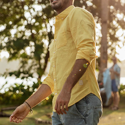 Alcide - Langärmelige Hemden aus Baumwolle und Leinen für Herren