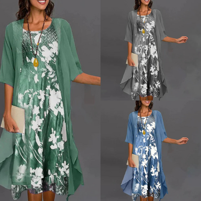 Cäcilia – Damen Kleid mit Blumenmuster und Blazer