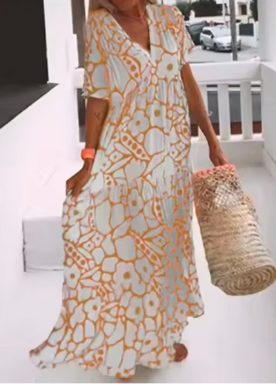 ESTER - Maxikleid mit kurzen Ärmeln