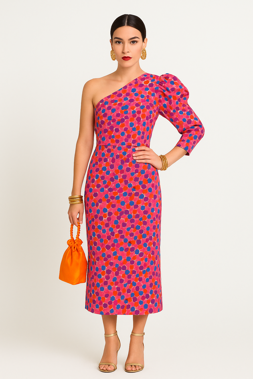 Celestia – One-Shoulder Geknüpfte Midijurk