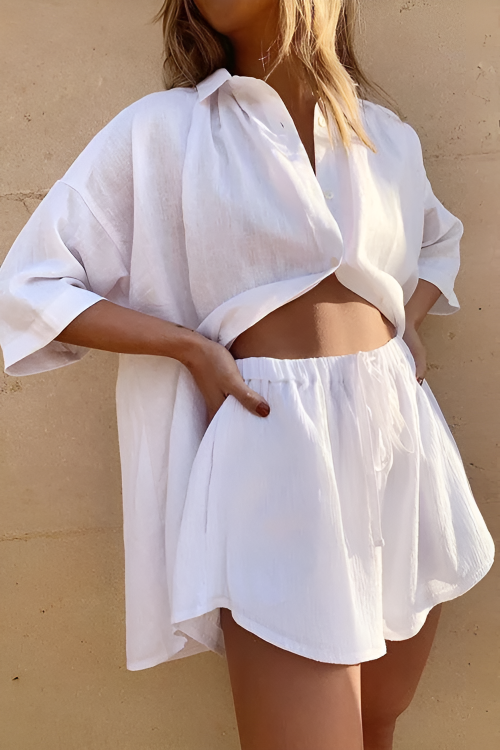 Charlotta - Damen Leinenmix Zwei-Teiler Set