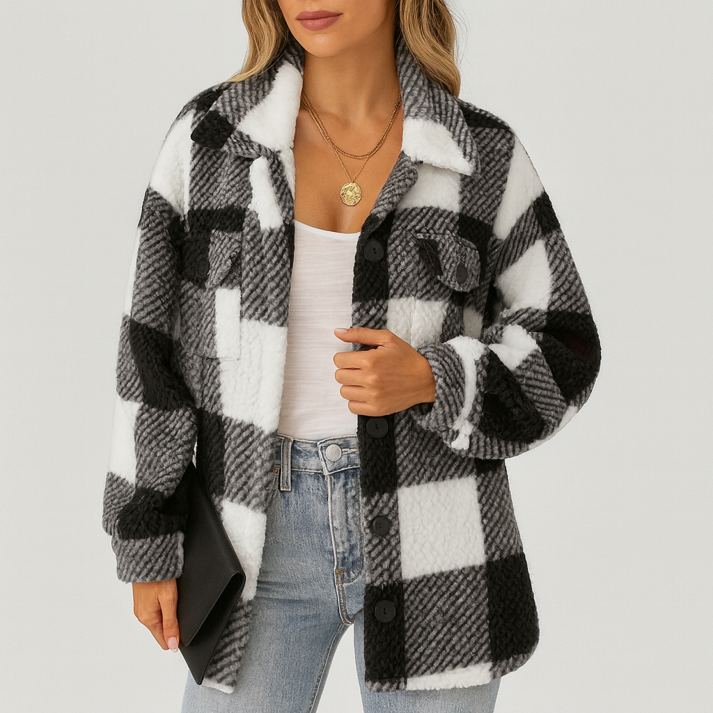 Pauline | Damen Plüsch Fleece Winterjacke