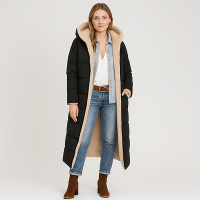 Aurora | Eleganter Wintermantel mit Plüschfutter und Reißverschluss