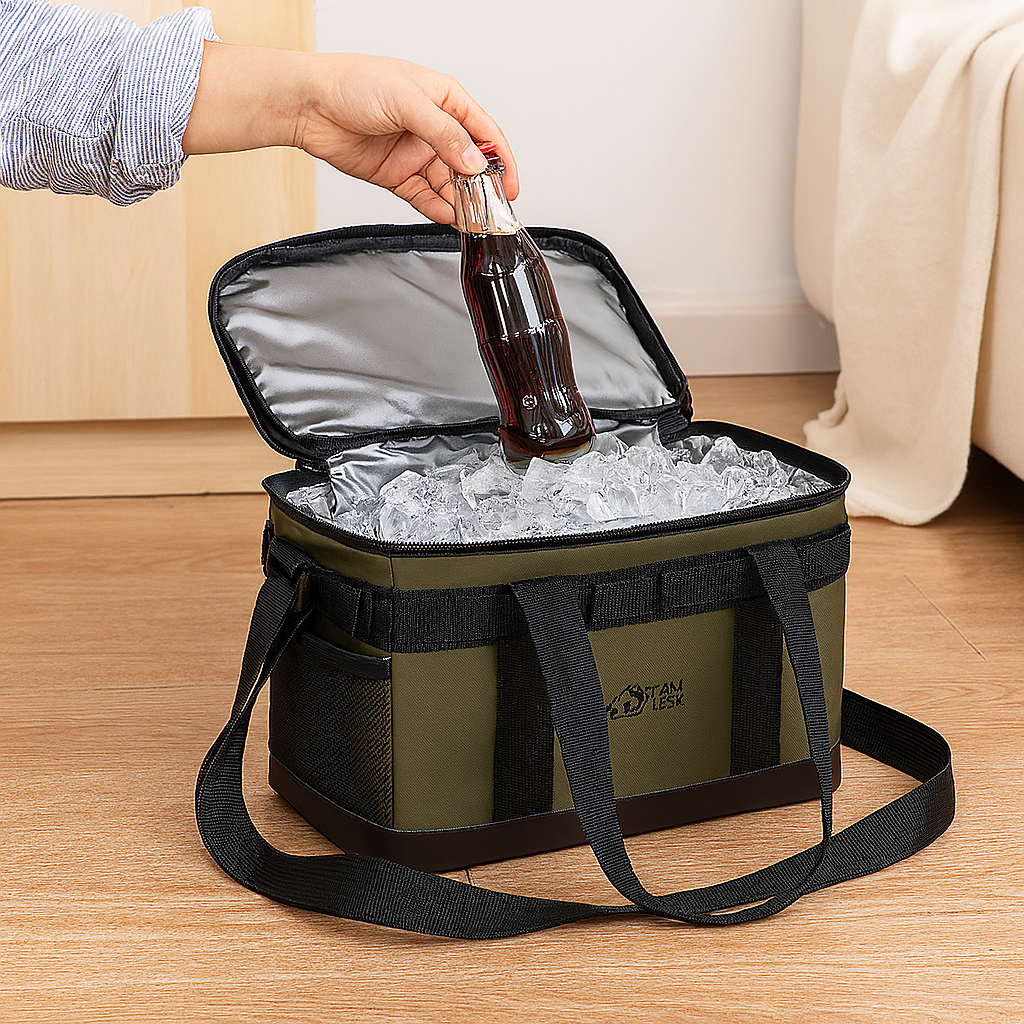 Isolierte Kühltasche mit großem Fassungsvermögen – Tragbarer Wärmespeicher für Camping und Wandern